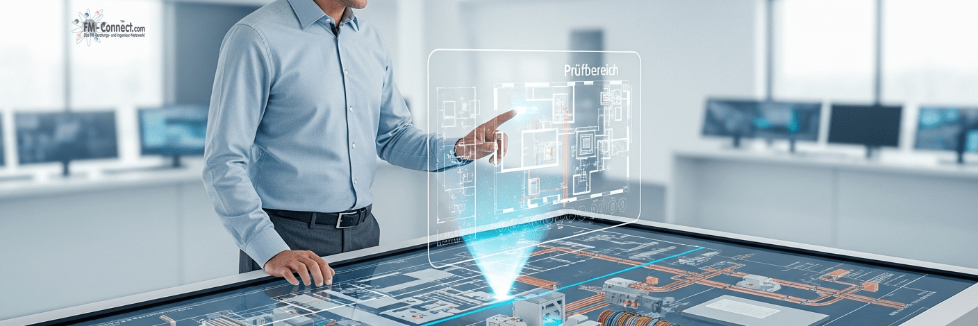 Prüfung von Planungsunterlagen und technischen Details im Bauprojekt dargestellt